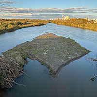 北海道のような中州